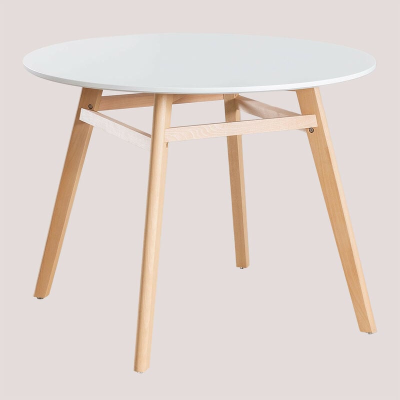 foto del prodotto sklum tavolo da pranzo rotondo in mdf e legno di faggio scand nordic