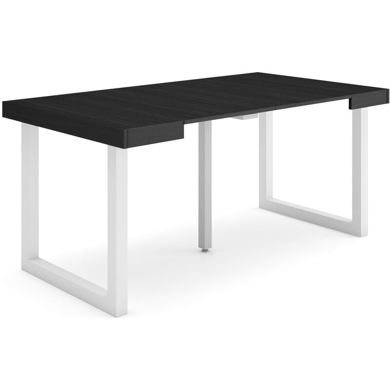 foto del prodotto skraut home consolle allungabile, tavolo consolle allungabile , 160, per 8 persone, gambe in legno, stile moderno, nero