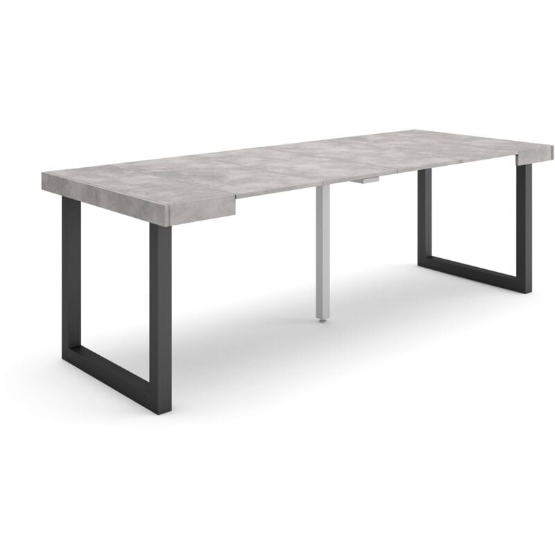 foto del prodotto skraut home consolle allungabile, tavolo consolle allungabile , 220, per 10 persone, gambe in legno, stile moderno, grigio cemento