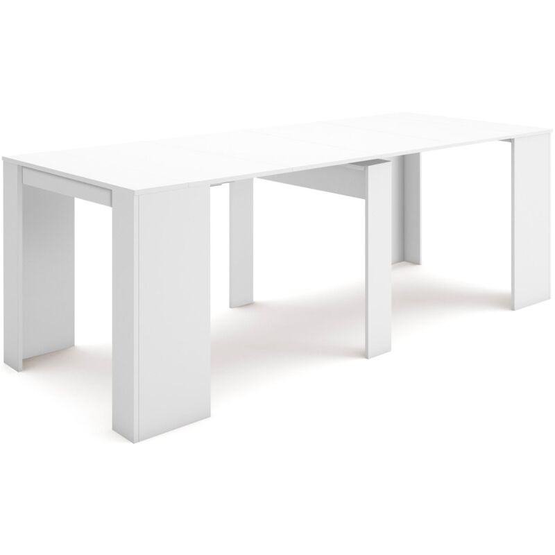foto del prodotto skraut home consolle allungabile, tavolo consolle allungabile , 220, per 10 persone, tavolo da pranzo, stile moderno, bianco