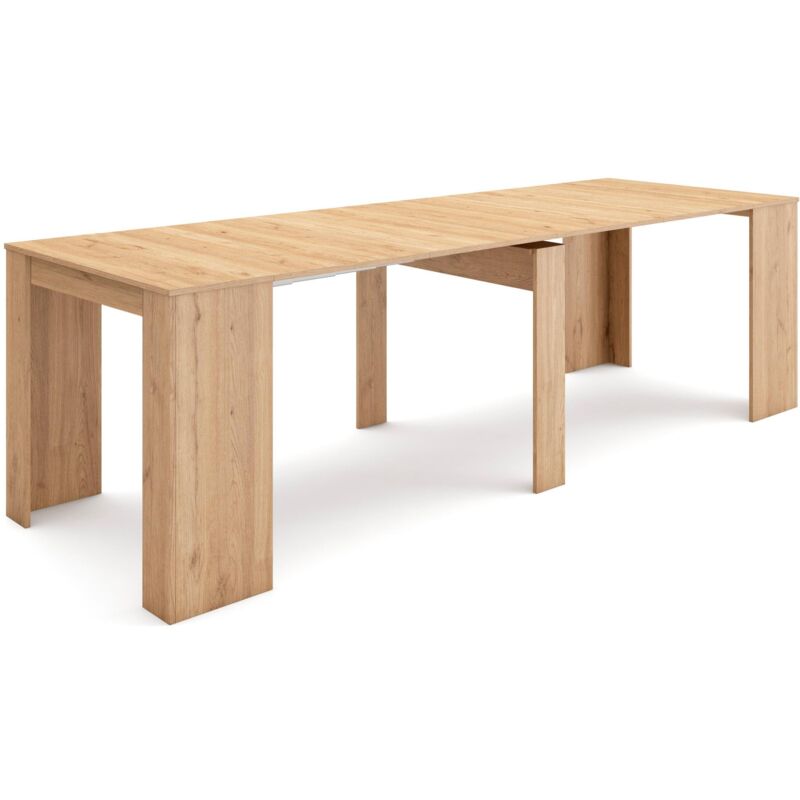 foto del prodotto skraut home consolle allungabile, tavolo consolle allungabile , 260, per 12 persone, tavolo da pranzo, stile moderno, rovere