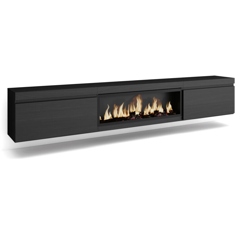 foto del prodotto skraut home mobile tv soggiorno, ampio spazio a disposizione, 267x45x35 cm, tv di grande formato, camino elettrico xxl, sospeso, da appendere,