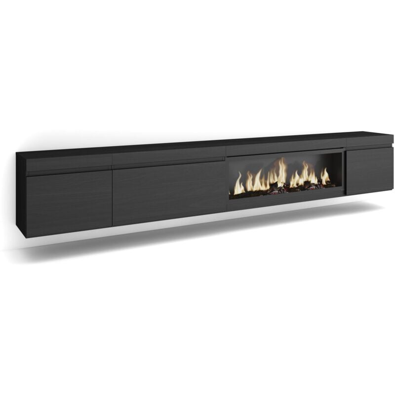 foto del prodotto skraut home mobile tv soggiorno, ampio spazio a disposizione, 288x45x35 cm, tv di grande formato, camino elettrico xxl, sospeso, da appendere,