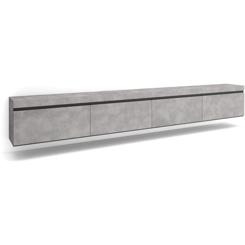 foto del prodotto skraut home mobile tv soggiorno, ampio spazio a disposizione, 320x45x35 cm, tv di grande formato, sospeso, da appendere, stile moderno, grigio