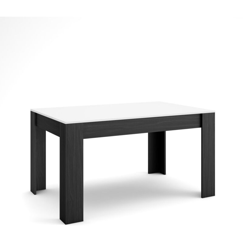 foto del prodotto skraut home tavolo da pranzo, cucina, sala da pranzo, 140x90x76 cm, per 6 persone, tavolo cucina, stile moderno, bianco e nero