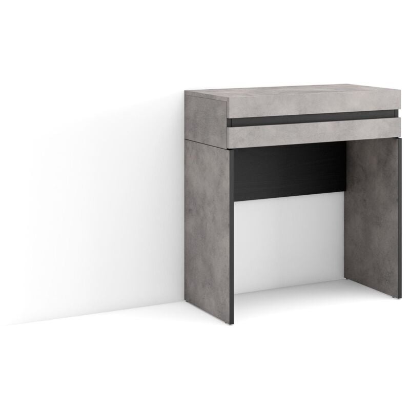 foto del prodotto skraut home tavolo da toeletta, tavolo da trucco, stoccaggio, 70x75x35 cm, con cassetto, camera da letto, stile moderno, grigio cemento