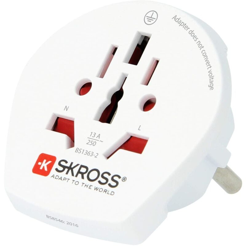 foto del prodotto skross 1.500211 e world to europe adattatore da viaggio mondo per europa tensione e potenza 100v 1600w 250v 4000w protezione antiscossa