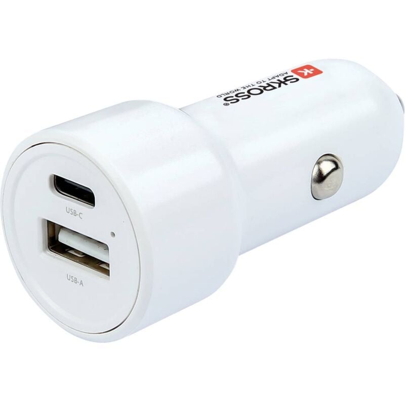 foto del prodotto skross caricabatteria dual car 65 w pd portata massima corrente 3.25 a 12 v a 5 v, 12 24 v, 24 v a 5 v