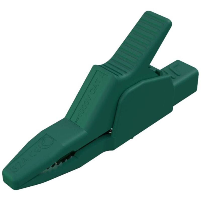 foto del prodotto sks hirschmann ak 2 b 2540 i gn morsetto a clip coccodrillo isolato connettore 4 mm cat ii 1000 v verde