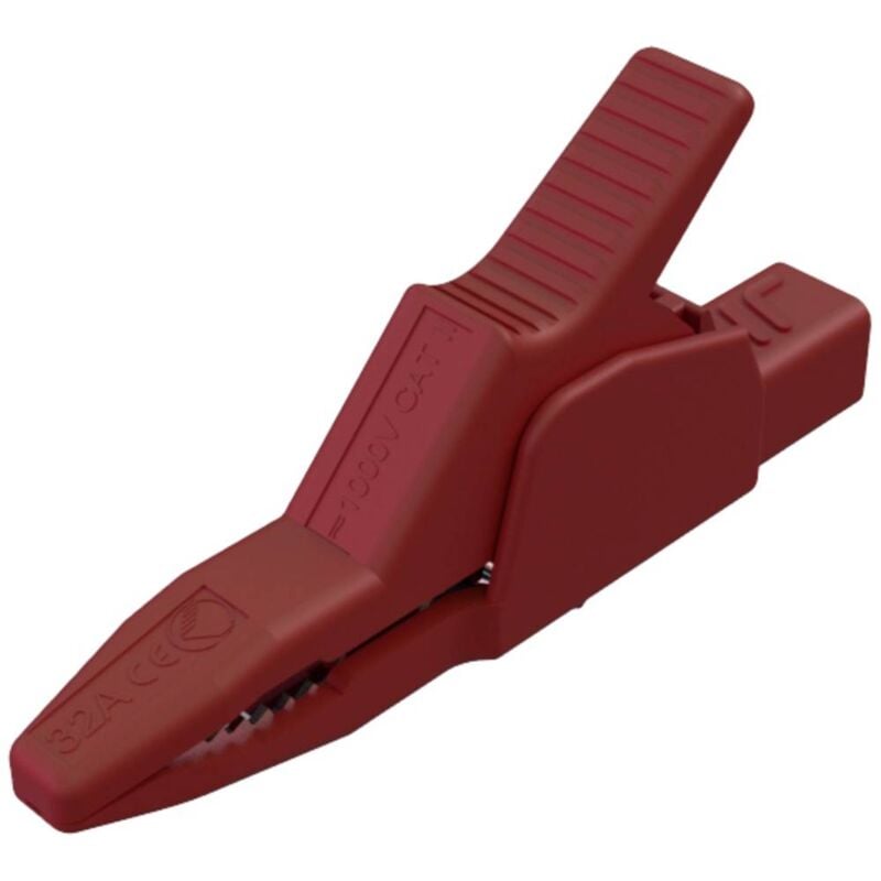 foto del prodotto sks hirschmann ak 2 b 2540 i rt morsetto a clip coccodrillo isolato connettore 4 mm cat ii 1000 v rosso