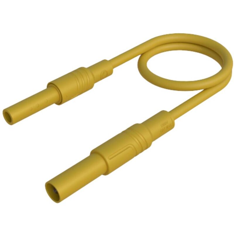 foto del prodotto sks hirschmann mal s gg b 25 2,5 ge puntali di sicurezza spina sicurezza 4 mm presa di sicurezza da 4 mm 25 cm giallo 1