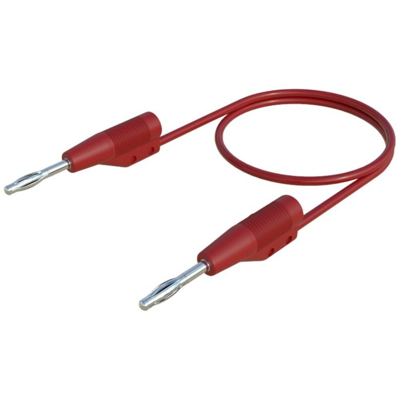 foto del prodotto sks hirschmann mvl f 2 100 cavo di misura spina a banana 2 mm spina a banana 2 mm 1.00 m rosso 1 pz.