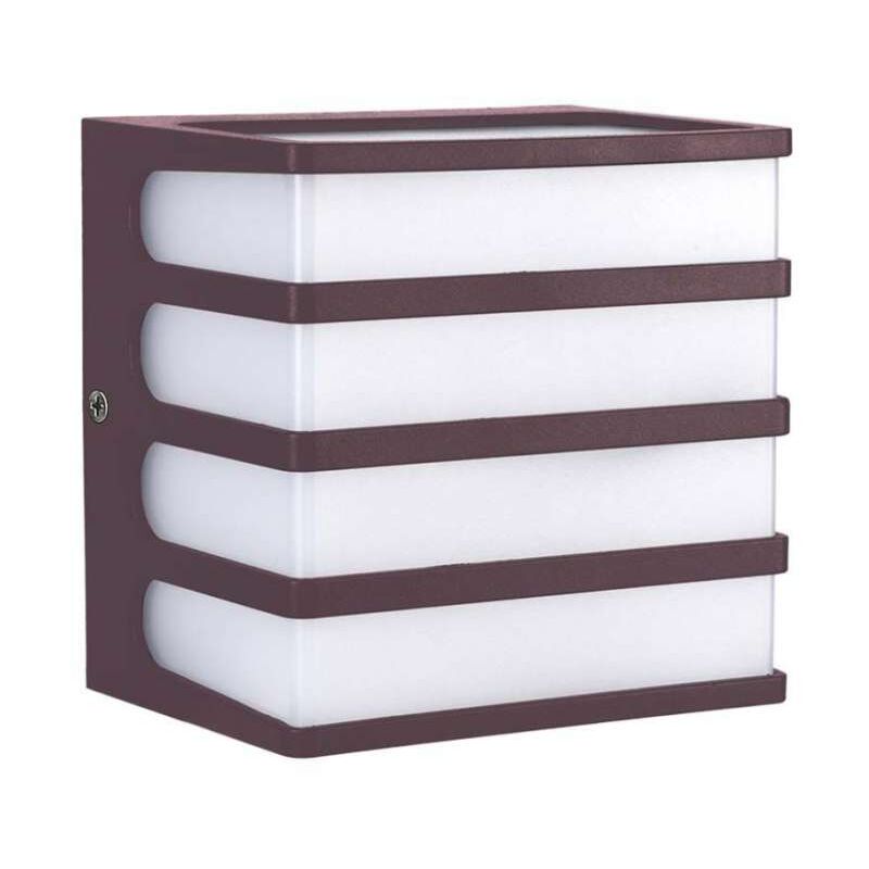 foto del prodotto sku10284 vt 732 8w lampada led da muro corpo marone ip65 3000k
