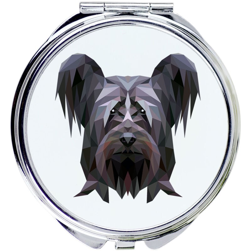 foto del prodotto skye terrier specchio con foto e scritta geometrica di art dog