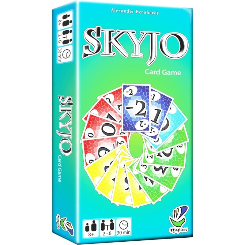 foto del prodotto skyjo, di magilano il nuovo gioco di carte e da tavolo pensato per grandi e piccini per divertirsi e trascorrere allegri pomeriggi in compagnia di