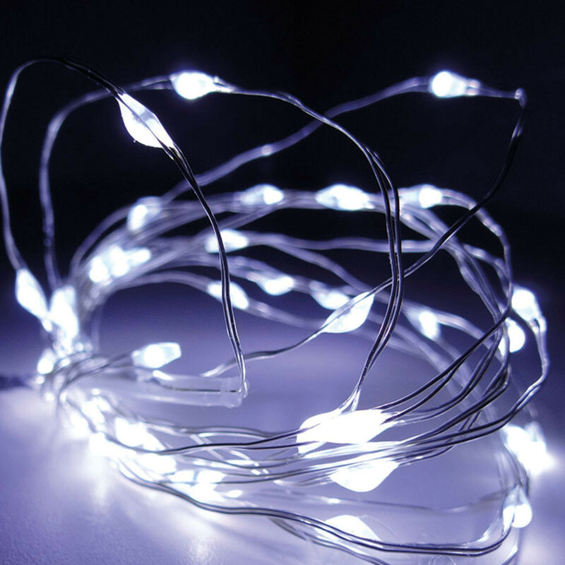 foto del prodotto skylantern guarnizione batteria 40 led bianco freddo argento cavo 2,20m