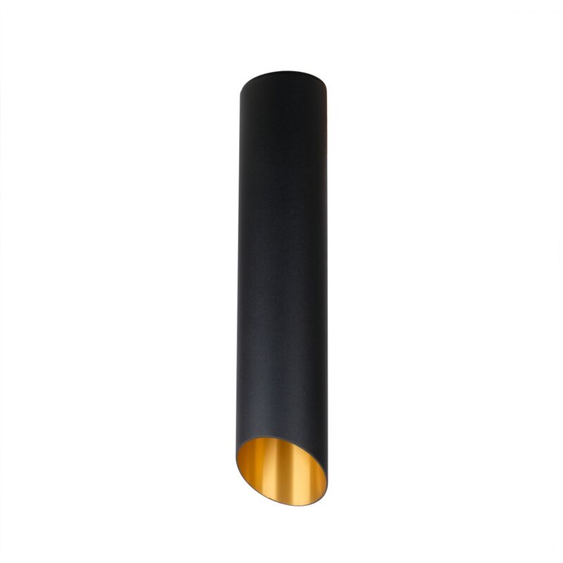 foto del prodotto slash black 300 faretto da soffitto spot downlight nero oro tubo 30cm e27