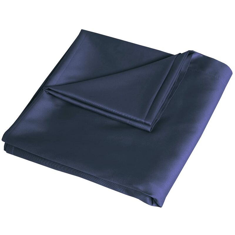 foto del prodotto sleepdown lenzuolo con angoli in 100 rasatello di cotone, morbido e accogliente, 300 fili, biancheria da letto di lusso, colore blu navy,