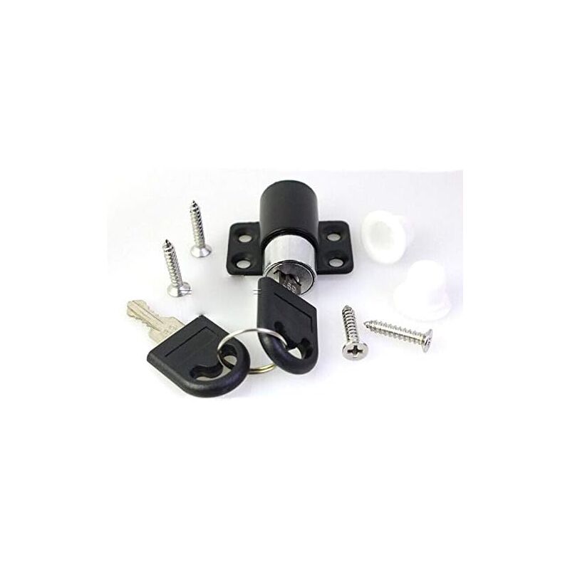 foto del prodotto sliding window protection lock black with screws 1 piece 