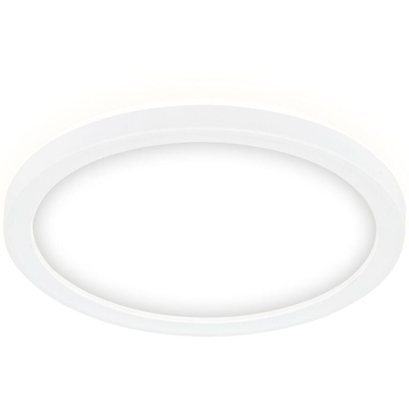 foto del prodotto slim led plafonaria 19 cm piatta, 12w, 1400 lm, bianco neutro, retroilluminata, bianca
