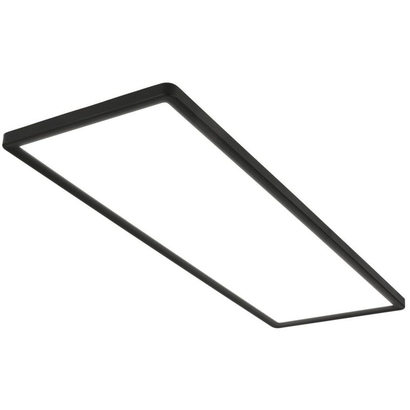 foto del prodotto slim plafoniera led, retroilluminata, piatta, angolare, 58x20cm, nero briloner