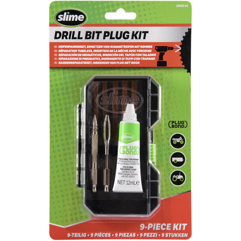 foto del prodotto slime 20502 51 kit da 9 punte da trapano per tappare gli pneumatici, compatibile con tutti i trapani, l opzione pi semplice per tappare pneumatici