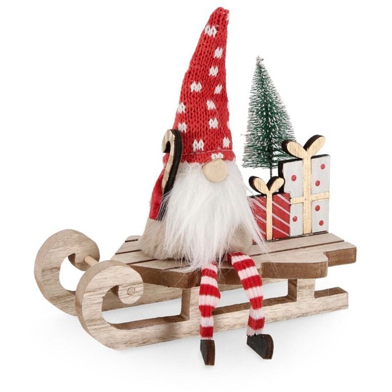 foto del prodotto slitta babbo natale even con slitta in legno mdf per villaggi natalizi