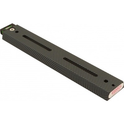 foto del prodotto slitta geoptik 30a058 coda di rondine anodizzata 250mm con asola e bolla colore carbon