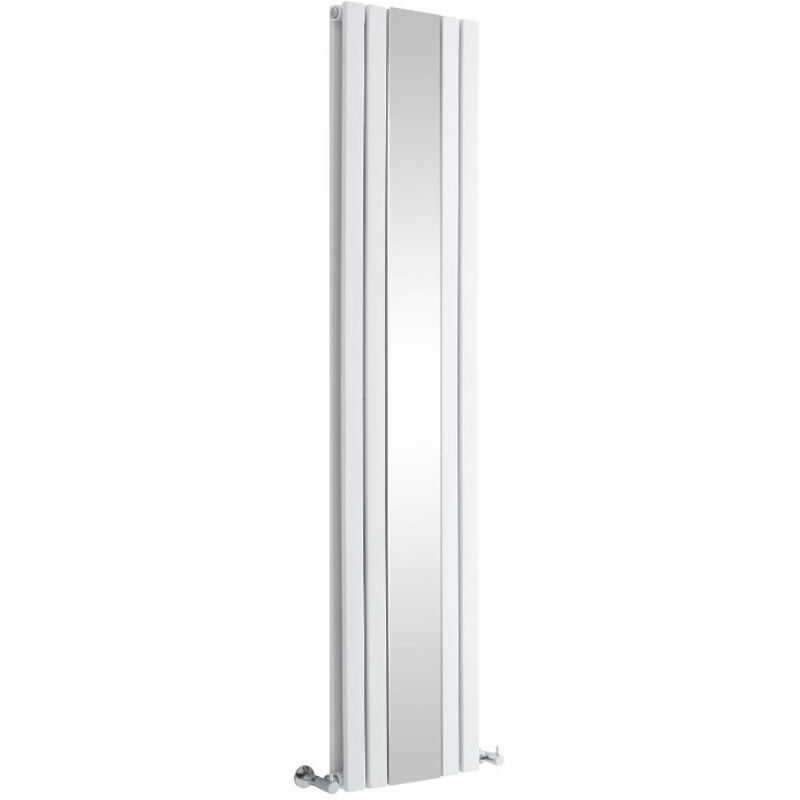 foto del prodotto sloane radiatore di design con specchio verticale 1800mm x 385mm bianco hudson reed