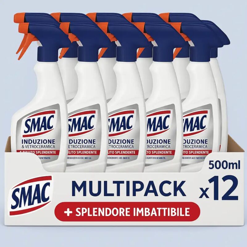 foto del prodotto smac sgrassatore spray casa e cucina, 12x500ml per superfici delicate