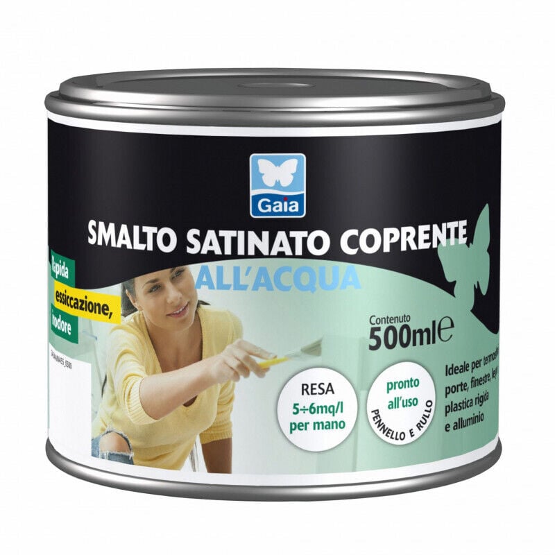 foto del prodotto smalto acqua satinato 0,750 l bianco gaia