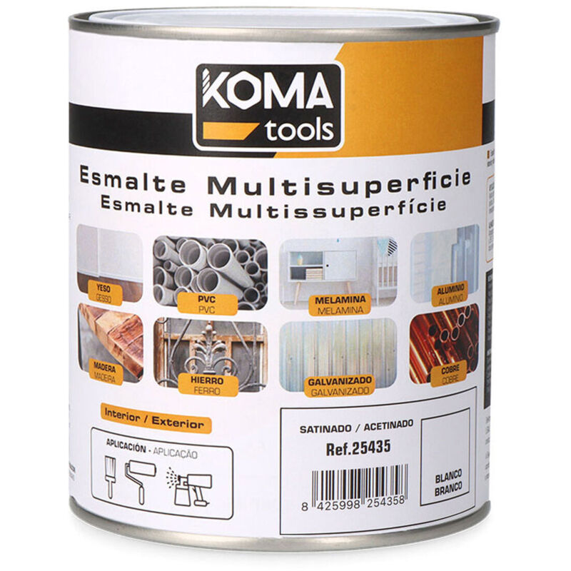 foto del prodotto smalto acrilico koma tools bianco raso 750 ml