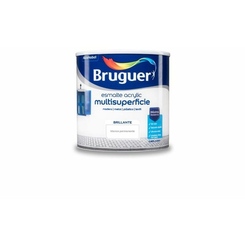 foto del prodotto smalto acrilico multisuperficie bianco lucido permanente 0,250l 5160638 bruguer