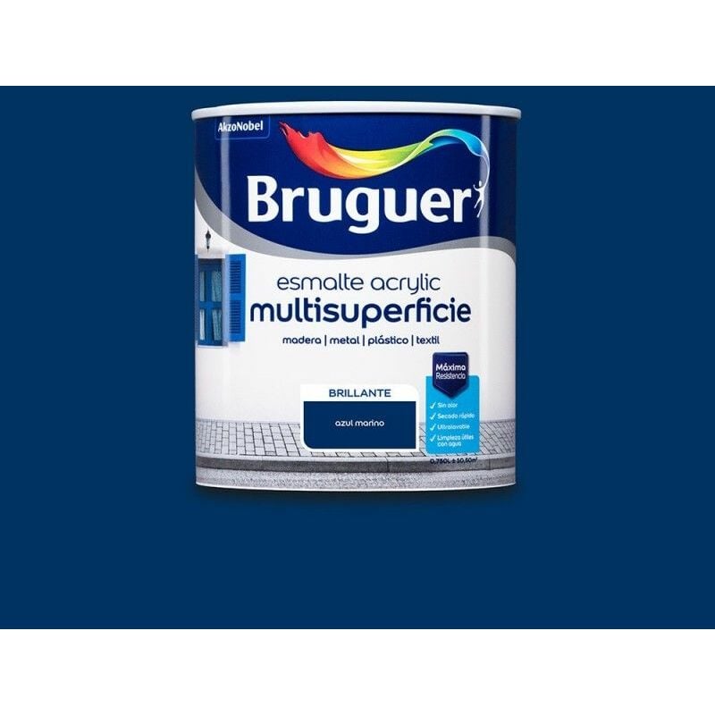 foto del prodotto smalto acrilico multisuperficie blu navy brillante 0,750 l 5057548 bruguer