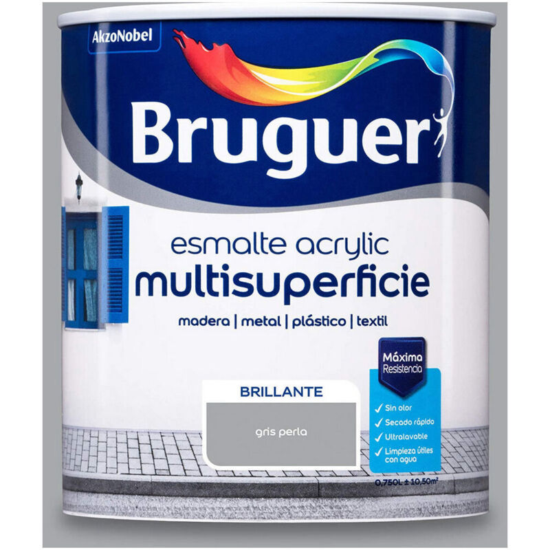 foto del prodotto smalto acrilico multisuperficie lucido grigio perla 0,750l 5057471 bruguer