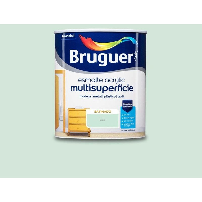 foto del prodotto smalto acrilico multisuperficie satin mint 0,750l 5298031 bruguer