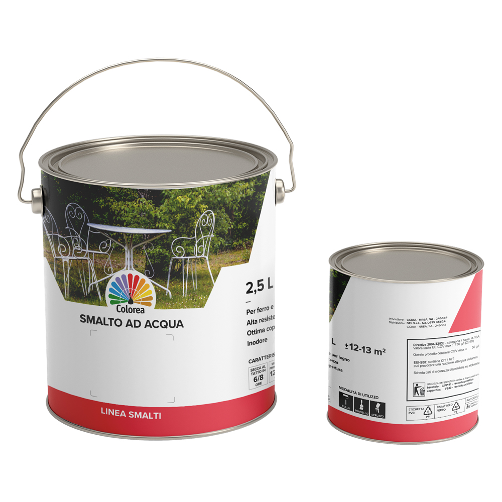 foto del prodotto smalto all'acqua bianco lucido 2,5 lt