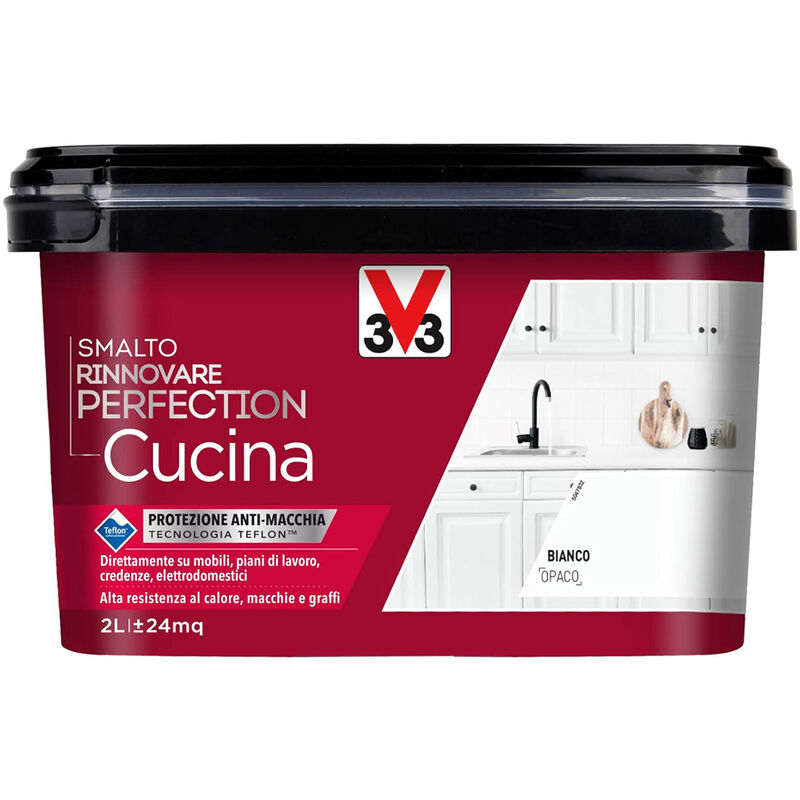 foto del prodotto smalto all acqua rinnovare perfection cucina 2 lt v33 bianco opaco