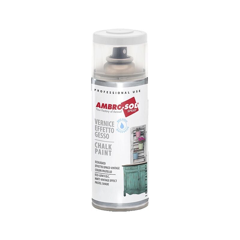 foto del prodotto smalto decorativo effetto gesso spray ambro sol vernice pittura vintage da 400ml col. verde salvia