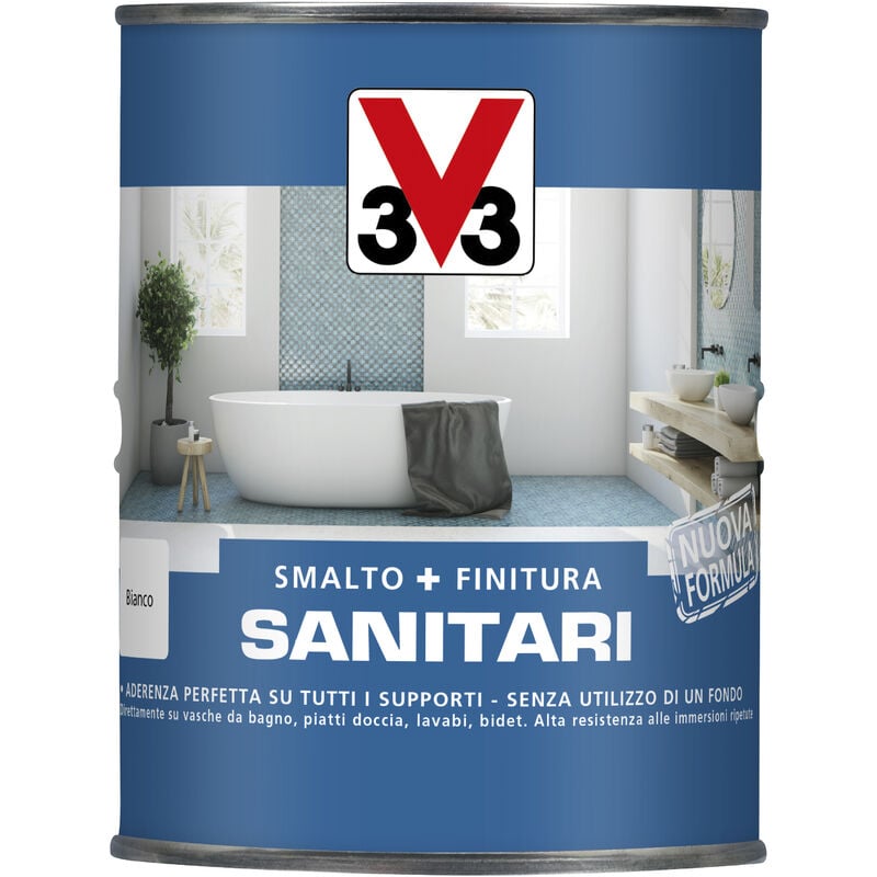 foto del prodotto smalto finitura sanitari v33 500 ml bianco