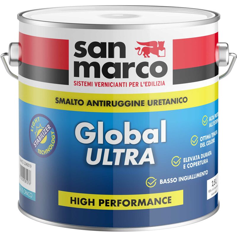 foto del prodotto smalto global ultra gl 10 lt 2,5 effetto opaco bianco