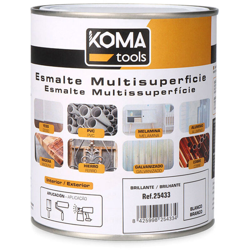 foto del prodotto smalto multisuperficie bianco lucido 750ml komatools