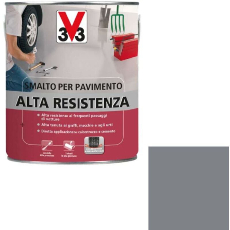 foto del prodotto smalto per pavimenti alta resistenza grigio scuro 0,5l v33