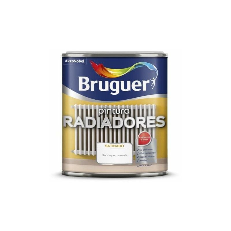 foto del prodotto smalto per radiatore bianco satinato 0,75 l 5057076 bruguer