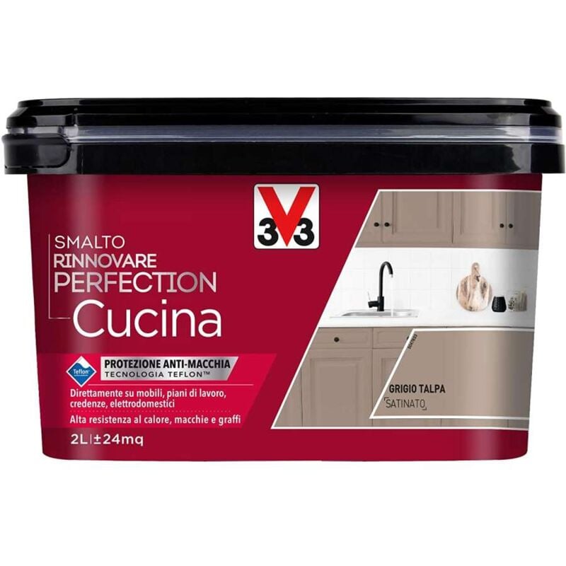 foto del prodotto smalto rinnovare cucina grigio talpa satinato 2l