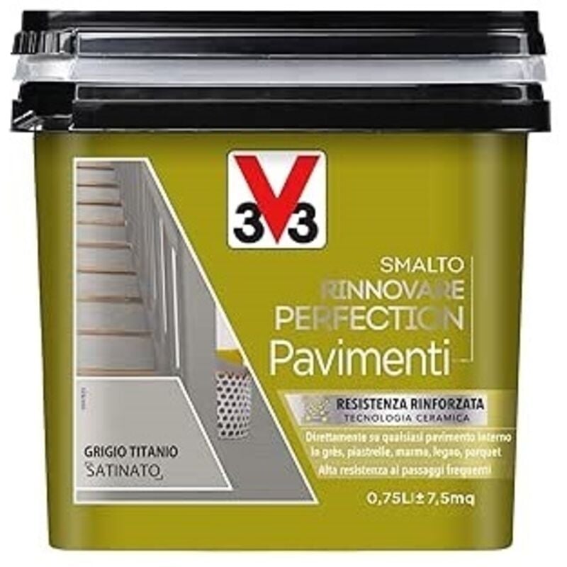 foto del prodotto smalto rinnovare perfection pavimenti gres piastrelle marmo granito parquet colore grigio titanio satinato v33