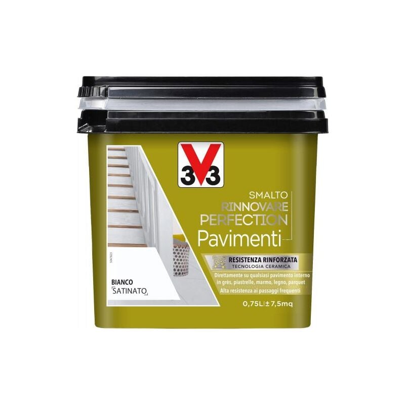 foto del prodotto smalto rinnovatore v33 pavimenti bianco satinato confezione 750 ml 02148 