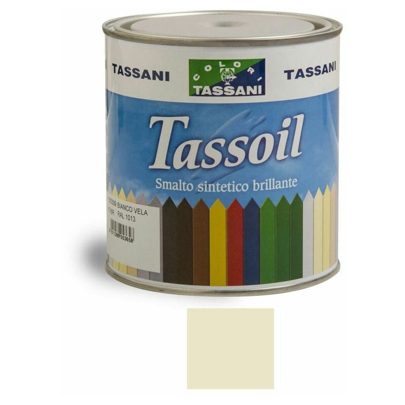 foto del prodotto smalto sintetico tassoil lt. 0,75 per esterno legno e ferro tassani bianco perla