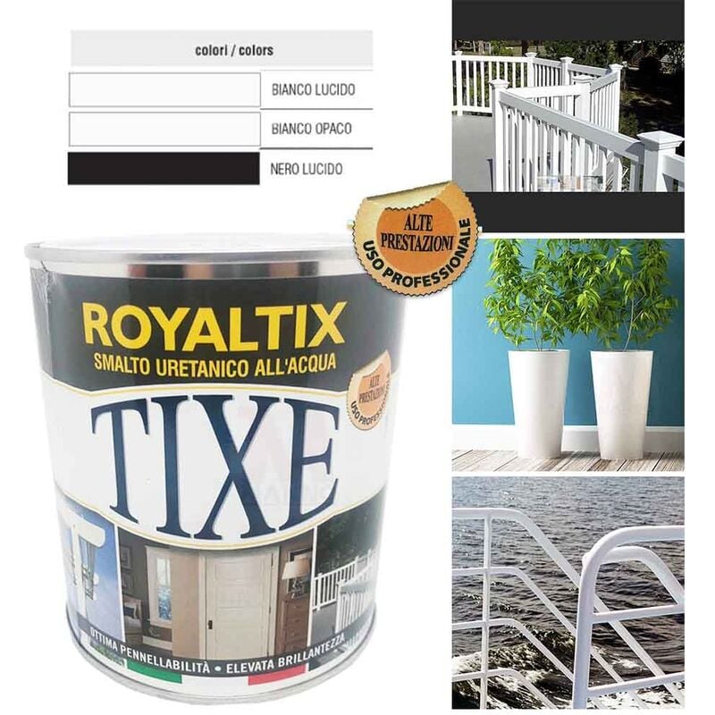 foto del prodotto smalto uretanico all acqua 750 ml tixe royaltix bianco lucido