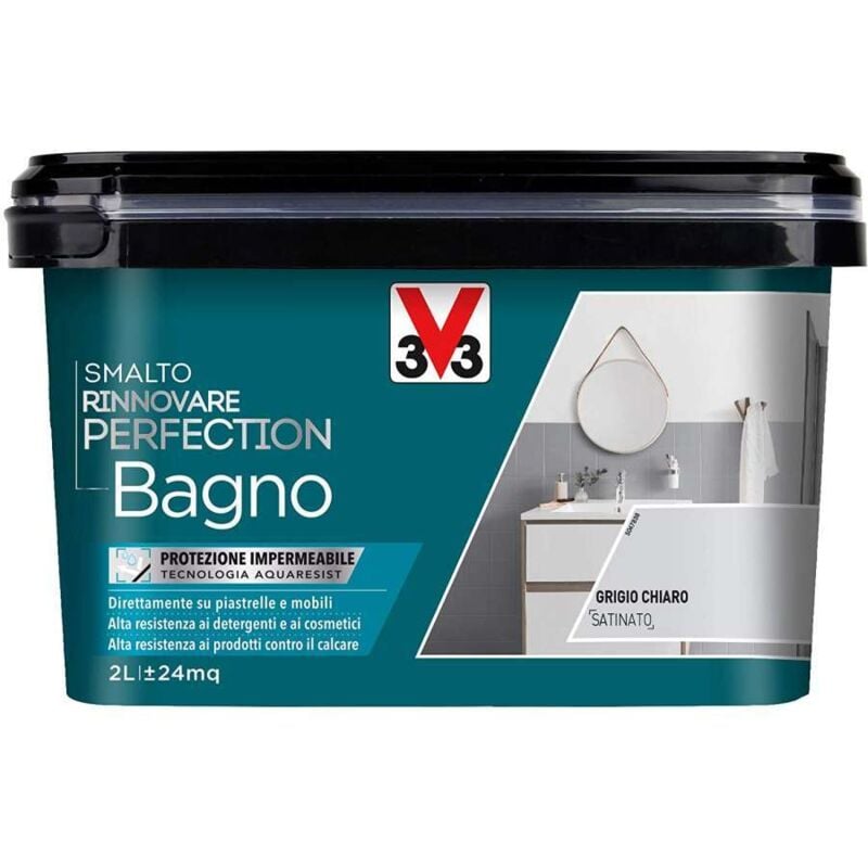 foto del prodotto smalto v33 per bagno lt.2 grigio chiaro satinato